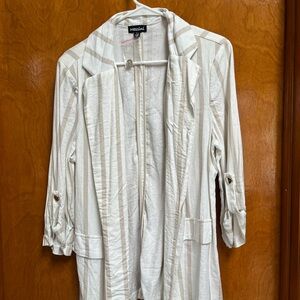 Mesina White Striped Women's Blazer